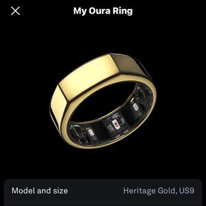 Used Gen3 Oura Ring Heritage Gold Size 9